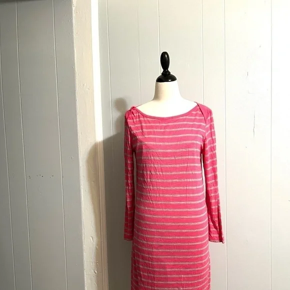 C & C CALIFORNIA (NWOT) FULLY LINED DRESS. SIZE M. PINK & GRAY STRIPED - Picture 2 of 9